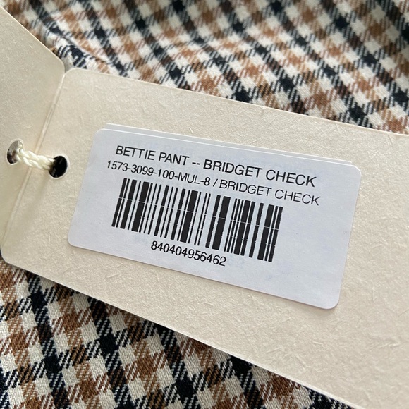 NWT DOEN Bettie Plaid Checkered High Waist Pants - Picture 9 of 11
